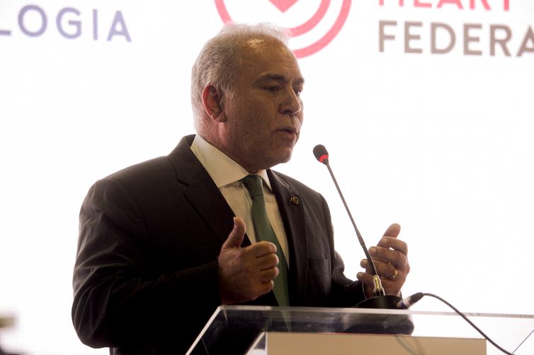 O ministro da Saúde, Marcelo Queiroga, durante a abertura do 77º Congresso Brasileiro de Cardiologia / Mundial de Cardiologia 2022, no Rio de Janeiro
