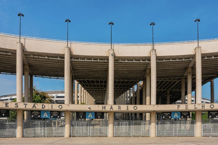 Entrada principal do Estádio Mário Filho, o Maracanã, que completa 70 anos em 2020