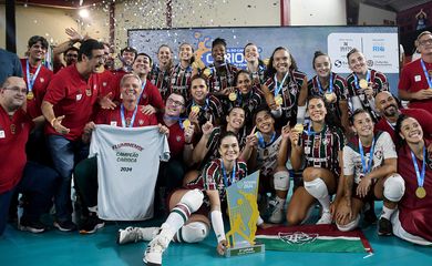 Rio de Janeiro (RJ), 14/10/2024 - O Fluminense é campeão do Campeonato Estadual Feminino de Vôlei, após vencer o Sesc Rj Flamengo. Foto: Mailson Santana/Fluminense FC