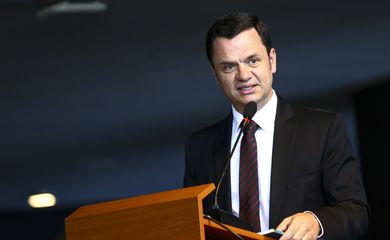 O ministro da Justiça, Anderson Torres, durante solenidade comemorativa dos 10 anos de atividades da Secretaria Nacional de Defesa do Consumidor (Senacon).