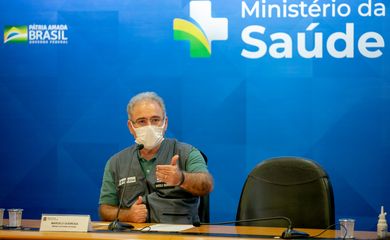 Ministro da Saúde Marcelo Queiroga concede entrevista coletiva sobre o protocolo de segurança na Copa América Brasília-DF, 07/06/2021 Foto: Myke Sena/MS