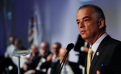 O governador de São Paulo, Márcio França, participa da cerimônia de abertura da APAS Show 2018.