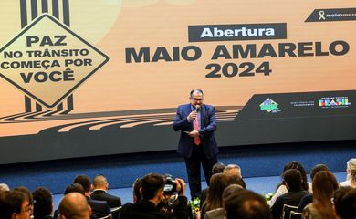 Brasília (DF) 02/05/2024 - O secretário executivo do ministério dos Transportes, Jorge Santoro fala na abertura da campanha Maio Amarelo 2024
Foto: Antonio Cruz/Agência Brasil
