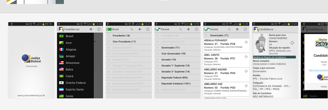 O aplicativo Candidaturas apresenta um resumo das informações de todos os candidatos que pediram registro à Justiça Eleitoral para as Eleições 2014