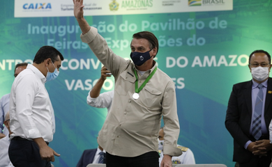 O Presidente Jair Bolsonaro participou, na manhã desta sexta-feira (23), da inauguração do Pavilhão de Feiras e Exposições do Centro de Convenções do Amazonas