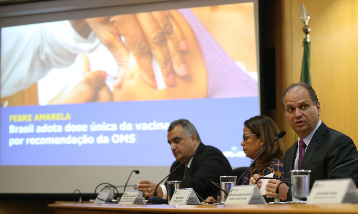 Brasília - O ministro da Saúde, Ricardo Barros, divulga dados atualizados de casos de febre amarela no país (Fabio Rodrigues Pozzebom/Agência Brasil)