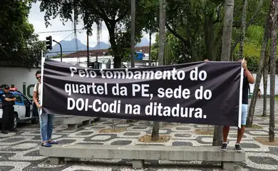 Rio de Janeiro (RJ), 11/01/2025 – Ato pede tombamento do quartel da Polícia do Exército, na Tijuca, usado para tortura e morte durante a ditadura militar. Foto: Tomaz Silva/Agência Brasil