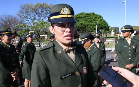 Brasília (DF) 07/09/2023 Militares durante entrevista para Agência Brasil antes do desfile de 7 de setembro na esplanada dos Ministérios. ( Jérsica da Silva Gonçalves, Aspirante) Foto Lula Marques/ Agência Brasil