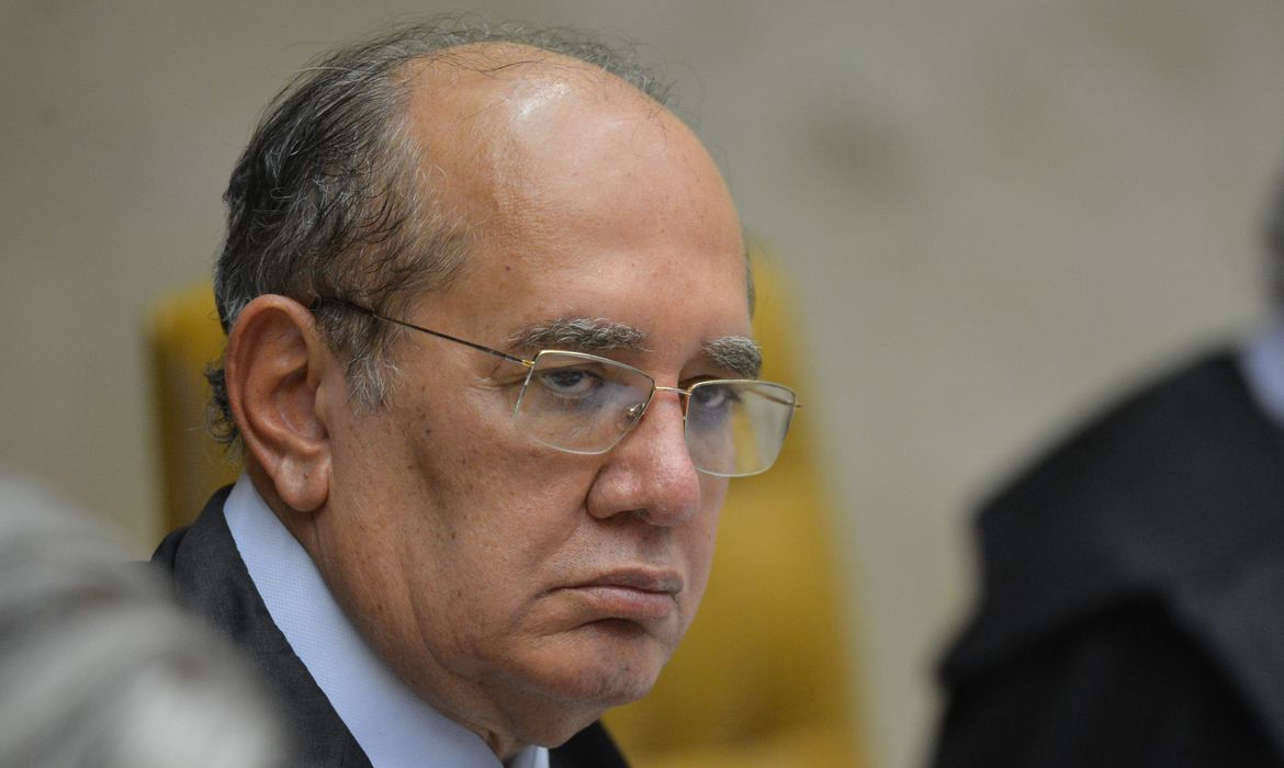 O ministro Gilmar Mendes, durante a segunda parte da sessão de hoje (23) para julgamento sobre a validade da prisão em segunda instância do Supremo Tribunal Federal (STF).