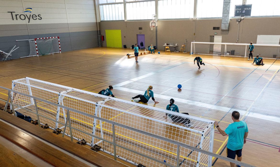 seleção brasileira de goalball - treino - Paralimpíada de Paris - em 16/08/2024