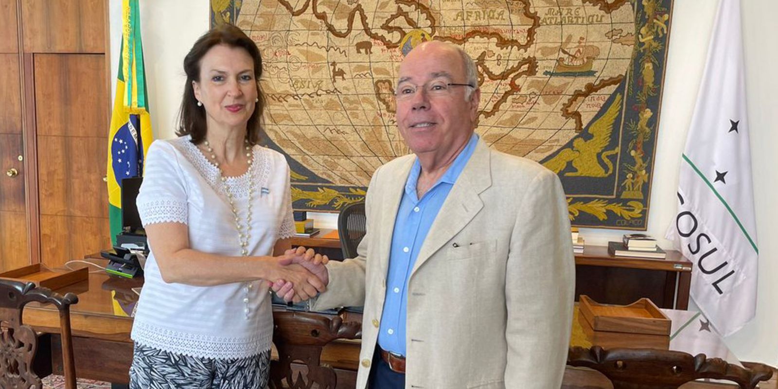Canciller designado por Milei analiza la inauguración y el Mercosur con Mauro Vieira