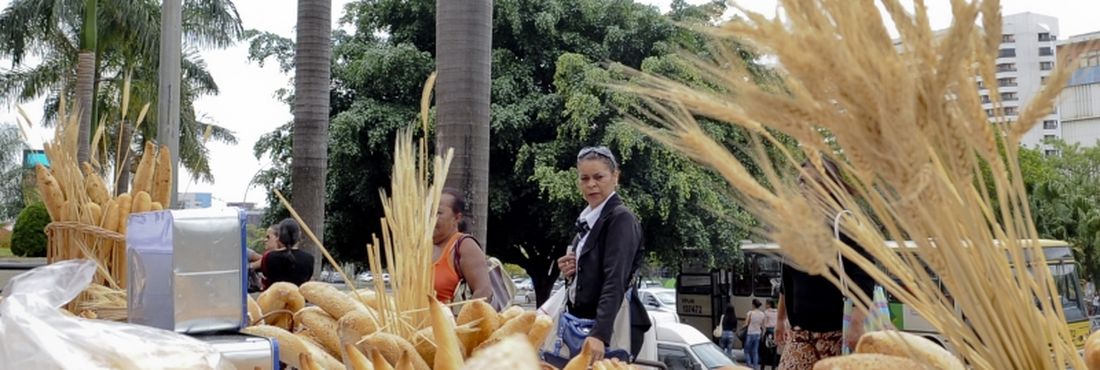 Em comemoração ao Dia Mundial do Pão, o Sindicato das Indústrias da Alimentação de Brasília (Siab) promoveu a distribuição farta do produto para quem passou em frente a um dos shoopings mais movimentos da ciadade