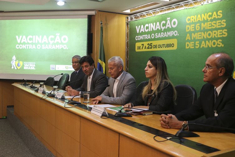 O  ministro da Saúde, Luiz Henrique Mandetta,  participa do lançamento da campanha 