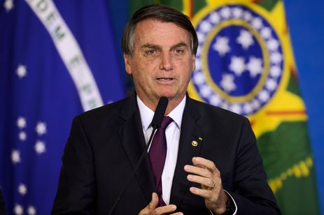 O presidente Jair Bolsonaro, durante cerimônia alusiva à marca de 100 milhões de poupanças sociais digitais Caixa.