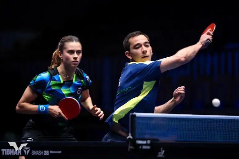 Eslovênia- 20/06/2025 - Hugo Calderano e Bruna Takahashi vão à final de torneio na Eslovênia. Foto  WTT/Divulgação