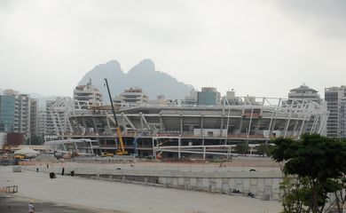 Obras do Parque Olímpico Rio 2016. Foto do Centro de Tênis (Tânia Rêgo/Agência Brasil)