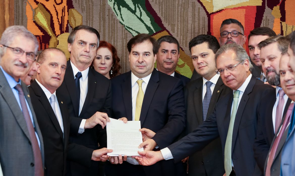  Presidente da República, Jair Bolsonaro durante entrega da PEC da nova Previdência Social.                                   
