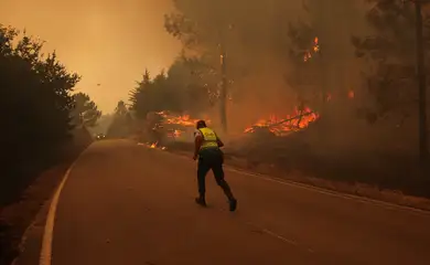 Policial corre em rua cercada por incêndio florestal em São Pedro do Sul, em Portugal
18/09/2024
Reuters/Pedro Nunes/Proibida reprodução