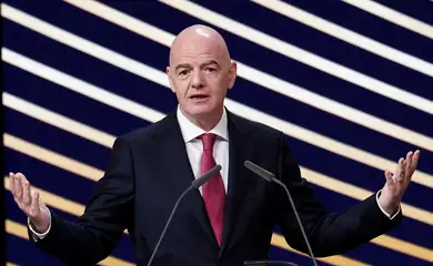 Infantino no 50º Congresso Ordinário da Uefa
  12 de fevereiro de 2026   REUTERS/Benoit Tessier