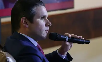 Brasília (DF) 04/02/2025  Presidente da Câmara dos Deputados deputado, Hugo Motta, durante entrevista a uma emissora de TV. Foto Lula Marques/ Agência Brasil