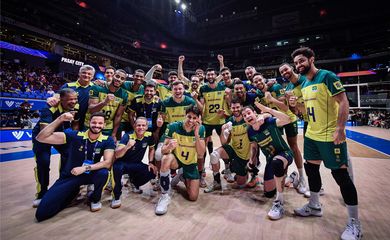 Brasil bate China por 3 sets a 0 em último jogo da fase classificatória da Lida das Nações Masculina -em 08/07/2023