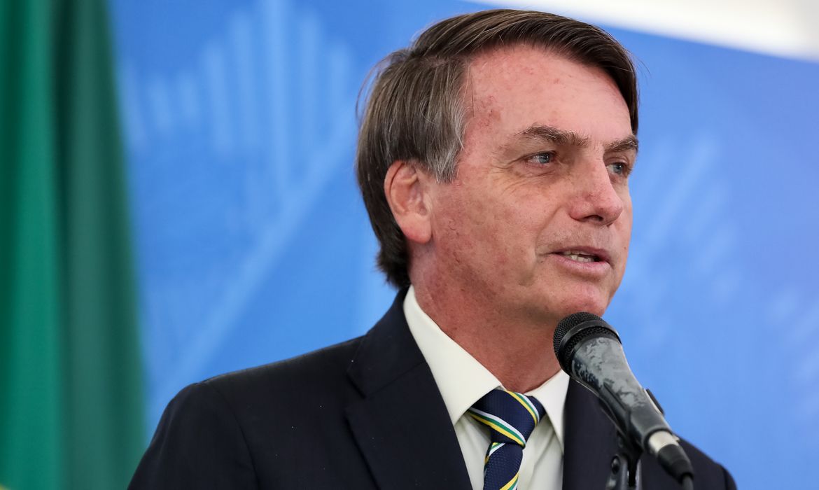 (Brasília - DF, 25703/2020) Presidente da República Jair Bolsonaro, durante coletiva de imprensa ao lado do Presidente do Banco Central Roberto Campos Neto, do Presidente da Caixa Pedro Guimarães e do Presidente do BNDES Gustavo Montezano.
Foto: