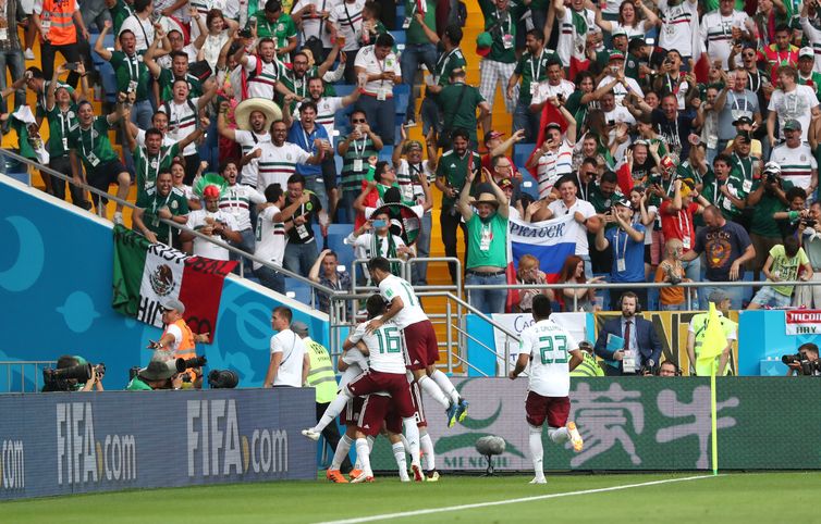 Copa 2018, México e Coréia, Gol México  REUTERS/Marko Djurica
