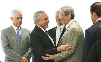 Brasília - O presidente interino Michel Temer se reúne com líderes partidários da Câmara dos Deputados  (Marcelo Camargo/Agência Brasil)