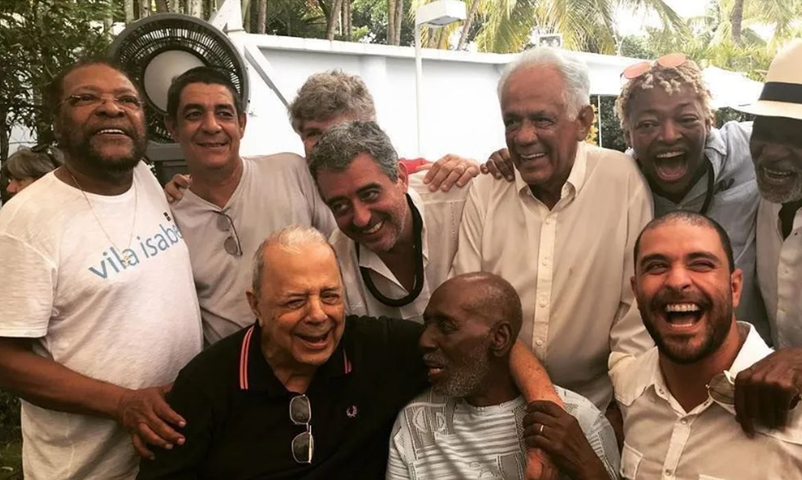 Rio de Janeiro (RJ), 15.07.2024 - Jornalista Sérgio Cabral no aniversário de 80 anos de Martinho da Vila, com Zeca Pagodinho, Diogo Nogueira, Mart'nália e outros sambistas. Foto: Instagram/Martinho da Vila