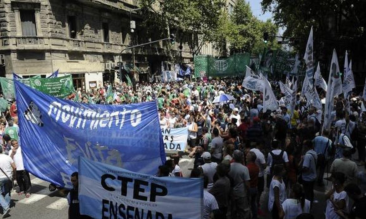 Greve geral na Argentina. A primeira no governo do presidente Mauricio Macri (Paula Ribas/Télam)