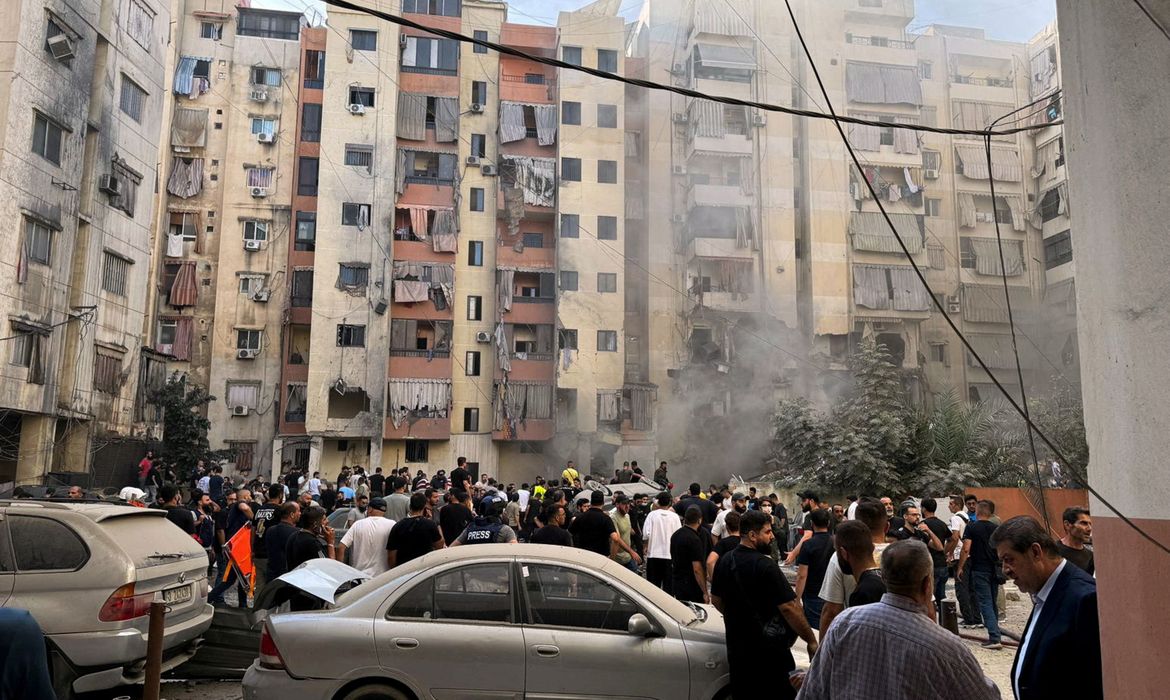 BEIRUTE/JERUSALÉM- 20/09/2024 Israel matou um dos principais comandantes do Hezbollah em ataque em Beirute. Reuters/Mohamed Azakir/Proibida reprodução