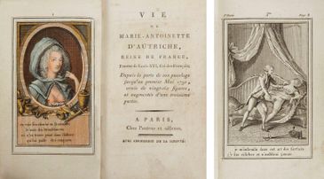 Panfleto intitulado “A vida de Maria Antonieta da Áustria, rainha da França”, que apresentava os escândalos sexuais supostamente protagonizados pela esposa de Luís XVI.