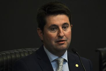  O deputado Jerônimo Goergen, durante o Seminário Declaração de Direitos de Liberdade Econômica - Debates sobre a MP 881/19. 