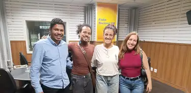 Estefania Hoffman (da equipe de curadoria), Luíz Roberto Moreira (fotógrafo), Thales Lima (fotógrafo) e  Juliana Uepa (videógrafa).