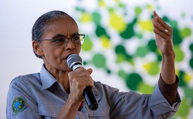 Brasília - 25/05/2023 A ministra do Meio Ambiente, Marina Silva, partipa da posse do novo presidente Instituto Chico Mendes de Conservação da Biodiversidade (ICMBio), Mauro Pires.    Foto: Fabio Rodrigues-Pozzebom/ Agência Brasil