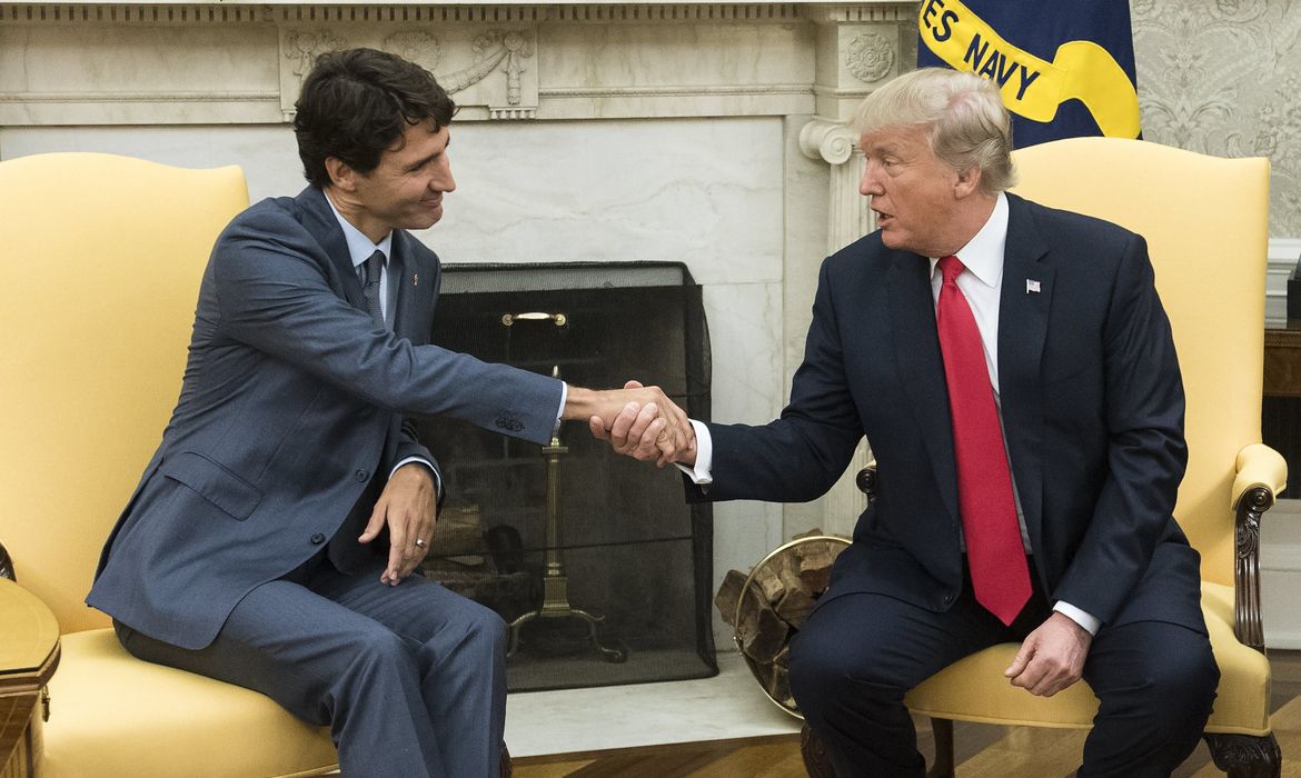 Trump e Trudeau na Casa Branca