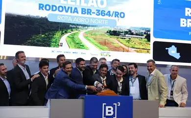 São Paulo (SP), 27/02/2025 - Consórcio formado pela empresa 4UM Investimentos e o banco Opportunity vence leilão da Rota Agro Norte - BR-364/RO na B3 Bolsa de Valores de São Paulo. Foto: Rovena Rosa/Agência Brasil
