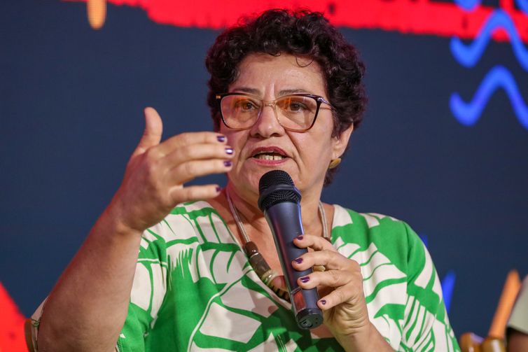 Assistente social e professora, Conceição Amorim, participa da mesa de debate Questões climáticas, o que é isso? -Fabio Rodrigues-Pozzebom/ Agência Brasil