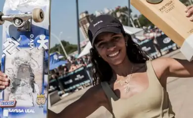 Porto Alegre - 2/03/2025 - Rayssa Leal é campeã no STU Porto Alegre em dia vitorioso do Brasil. Foto Instagram/ rayssalealsk8