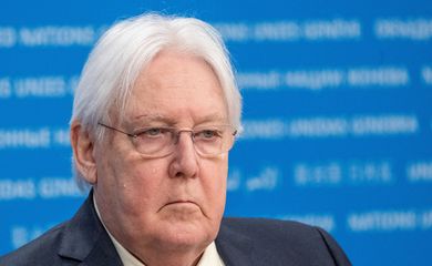 Martin Griffiths em Genebra
 7/2/2024   REUTERS/Denis Balibouse