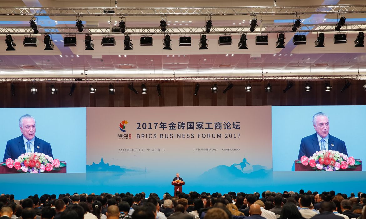 Xiamen (China) - Presidente Michel Temer discursa na sessão especial do fórum empresarial do Brics (Rogério Melo/PR)