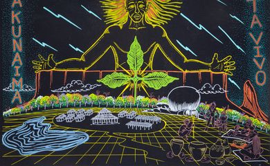 Obra indígena exposta no MAM