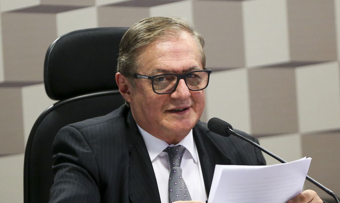 O ministro da Educação, Ricardo Vélez Rodríguez, durante audiência pública da Comissão de Educação, Cultura e Esporte (CE) do Senado