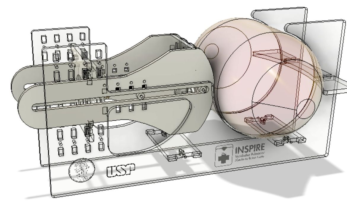Protótipo de ventilador pulmonar produzido por pesquisadores da USP