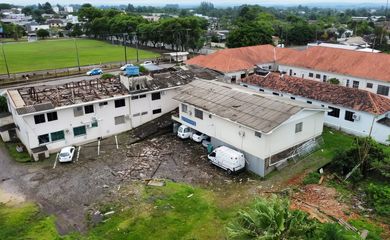 Temporal destelha hospital em São Vicente Ferrer e afeta mais de 4 mil pessoas no RS. Foto: Prefeitura de São Vicente do Sul