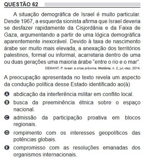 Brasília (DF) - 17/10/2023- Conflito no Oriente Médio aparece em questões do Enem</p> <p>
Foto: Print/Divulgação