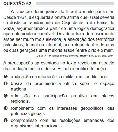 Brasília (DF) - 17/10/2023- Conflito no Oriente Médio aparece em questões do Enem
Foto: Print/Divulgação