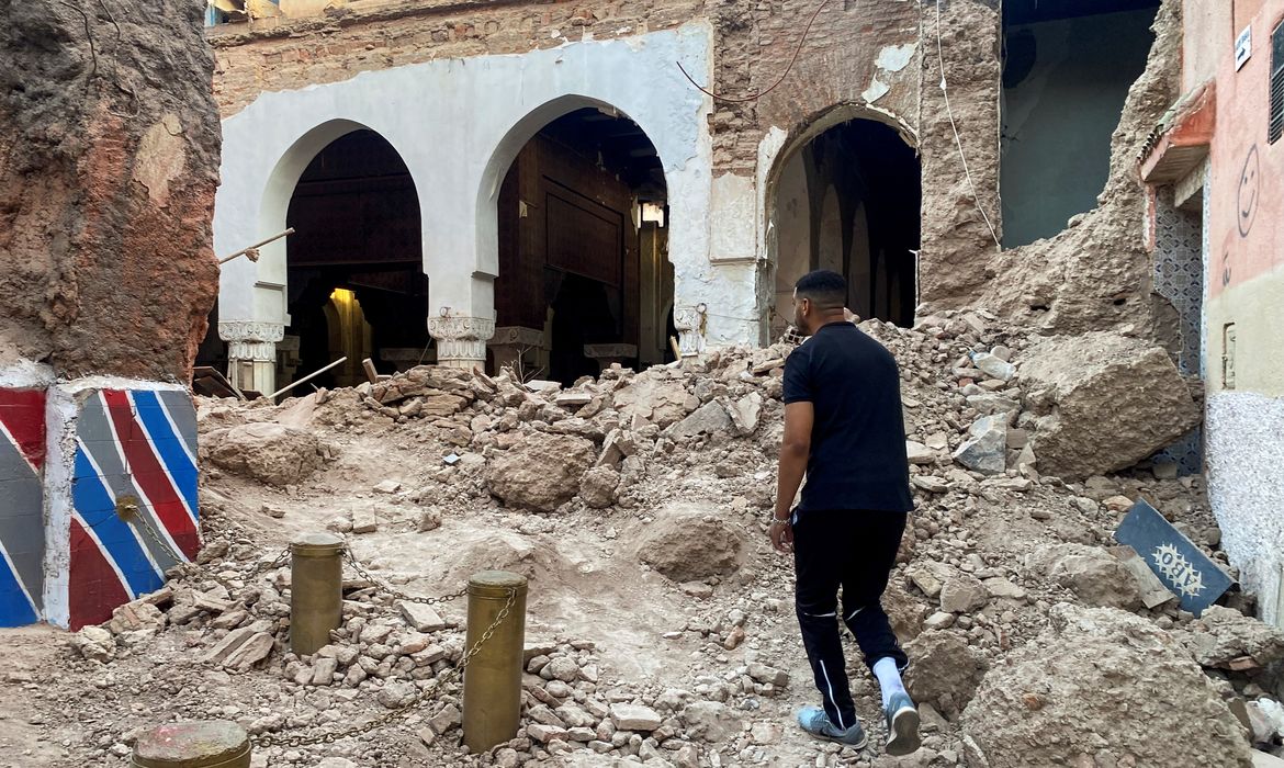 Damage in the historic city of Marrakech, following a powerful earthquake