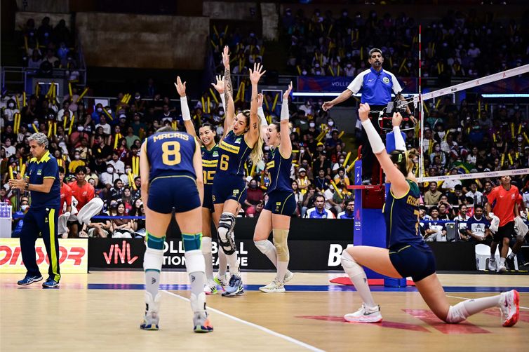 Vôlei: Brasil encerra 1ª fase da Liga das Nações feminina com vitória Seleção faz 3 a 0 na Tailândia e encara a China nas quartas de final Foto: FIVB/Divulgação 