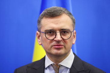 Chanceler ucraniano Dmytro Kuleba em Bruxelas
 4/4/2024   REUTERS/Johanna Geron